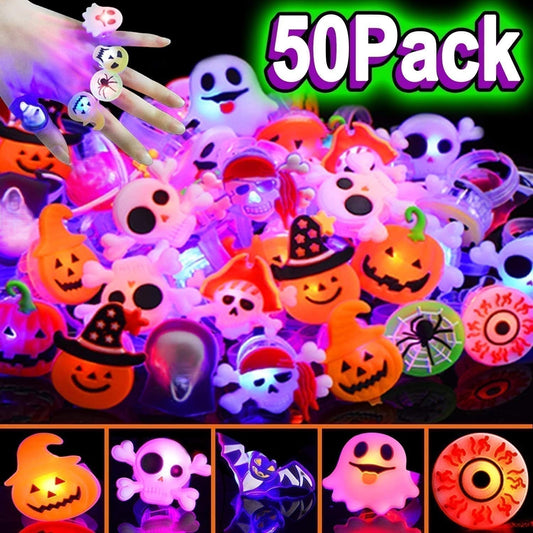 🔥 LAST DAY PROMOTION - 50%OFF 🔥  LED Light Halloween Glowing Ring😍 - Set with 50pcs