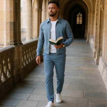 ✈️Free Shipping 🔥LAST DAY SALE 50% OFF🔥 Men’s Casual Solid Color 2-Piece Set – Jacket & Pants