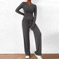 Asymmetrical Long-Sleeve T-Shirt & Wide-Leg Pants Set