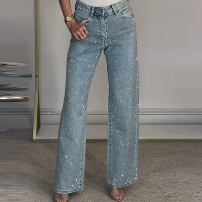 💖LAST DAY PROMOTION - 50%OFF 💖 Rhinestone-Embellished Straight-Leg Jeans