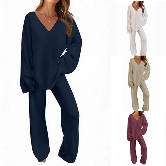🎉This week's Special Sales - 50% OFF✨Women's V-Neck Long Sleeve Sweater & Pants Set