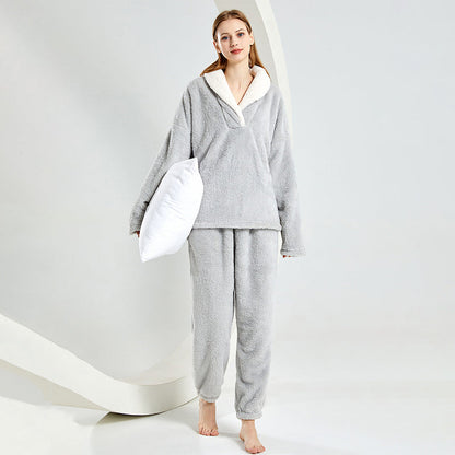 ❄️LAST DAY PROMOTION - 50%OFF 💖 Warm Plush Pajama Set for Winter