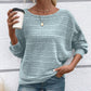 💖LAST DAY PROMOTION - 50%OFF💖Solid Round-Neck Striped Top with Long Sleeves