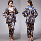 💖LAST DAY PROMOTION - 50%OFF 💖 Oriental Style Women's Pajama 3-Piece Set: Silky Soft with Dragon Pattern