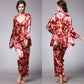 💖LAST DAY PROMOTION - 50%OFF 💖 Oriental Style Women's Pajama 3-Piece Set: Silky Soft with Dragon Pattern