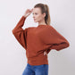 💖LAST DAY PROMOTION - 50%OFF 💖 Women's Boat Neck Dolman Sleeve Ribbed Knitted Sweaters