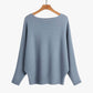 💖LAST DAY PROMOTION - 50%OFF 💖 Women's Boat Neck Dolman Sleeve Ribbed Knitted Sweaters