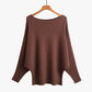 💖LAST DAY PROMOTION - 50%OFF 💖 Women's Boat Neck Dolman Sleeve Ribbed Knitted Sweaters