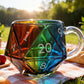 🔥LAST DAY SALE 50% OFF🔥 Rainbow Glass D20 Dice Mug with Handle