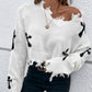 💖LAST DAY PROMOTION - 50%OFF 💖Women's Cross Graphic Ripped Cropped Sweater