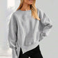 💖LAST DAY PROMOTION - 50%OFF 💖 Versatile Women's Round-Neck Sweatshirt: Loose Fit & Side Slits
