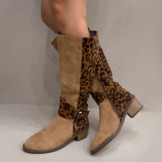 💖LAST DAY PROMOTION - 50%OFF 💖Women's Leopard Print Riding Boots – Comfort, Style & Confidence in Every Step! 🐆