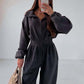 💖LAST DAY PROMOTION - 50%OFF 💖 Cozy Warm Zip Front Jumpsuit