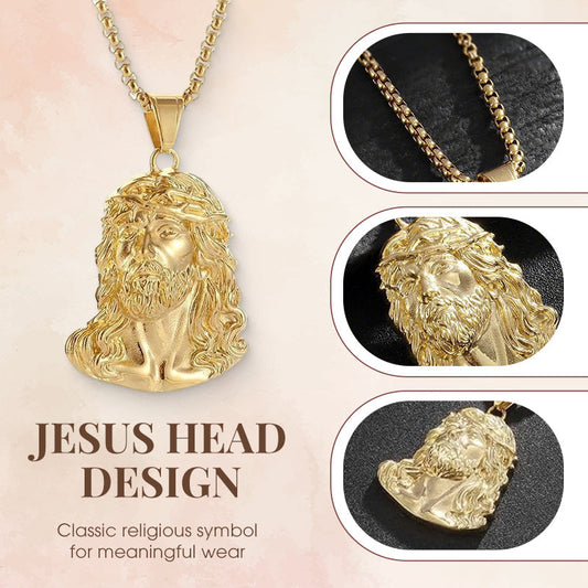 🔥 LAST DAY PROMOTION - 50%OFF 🔥 Jesus Head Pendant Necklace✝️📿