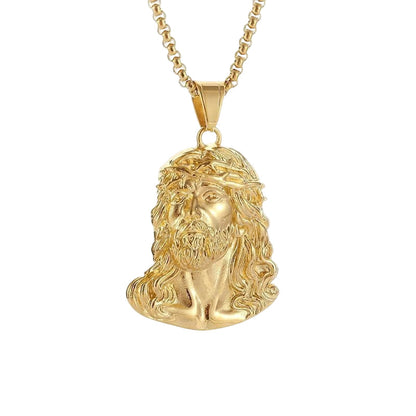 🔥 LAST DAY PROMOTION - 50%OFF 🔥 Jesus Head Pendant Necklace✝️📿