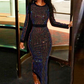 💖LAST DAY PROMOTION - 50%OFF 💖 Women's Sparkling Long Sleeve Bodycon Dress