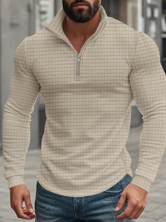 🔥Christmas Sale 50% OFF!!🔥 Men's Stand Collar Half-Zip Long Sleeve Sweatshirt